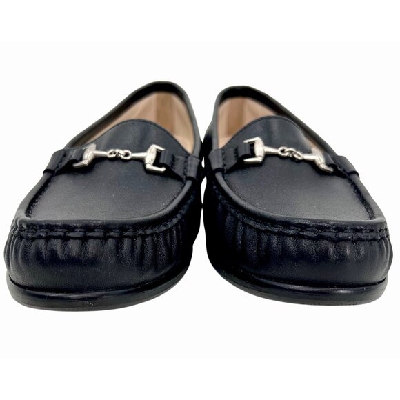 NWOT SAS METRO BLACK LEATHER CUSHIONED LOAFERS W/ SILVER METAL ACCENT - 9W - Picture 7 of 9